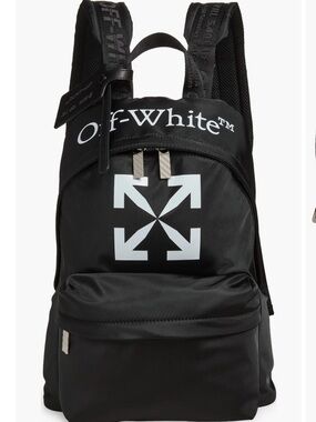 💯 Authentic- Off-White Black Logo Backpack Unisex